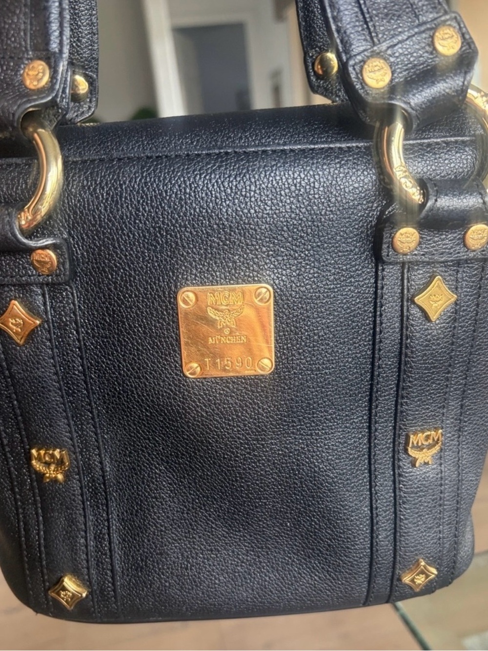 MCM All Leather Studded Tote Bag - EUC - Picture 2 of 8
